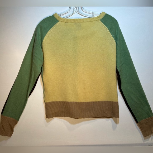 Cashmere Colorblock Cropped Cardigan Size MD - Picture 2 of 6